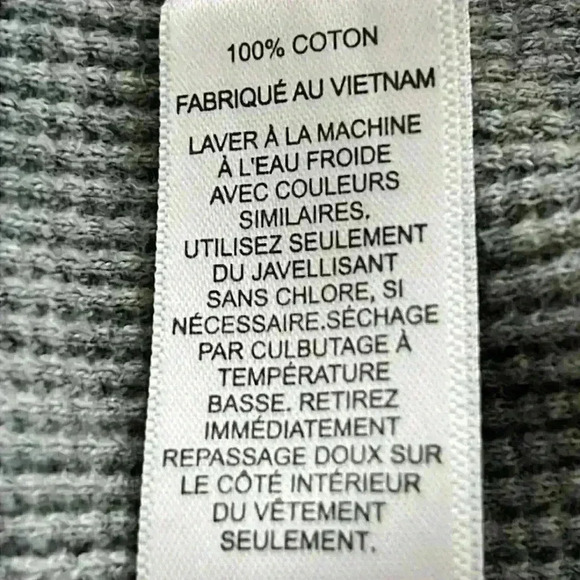 Express Sweater Gray Men’s Large 100% Cotton Waffle Knit Shawl Collar - Picture 6 of 8